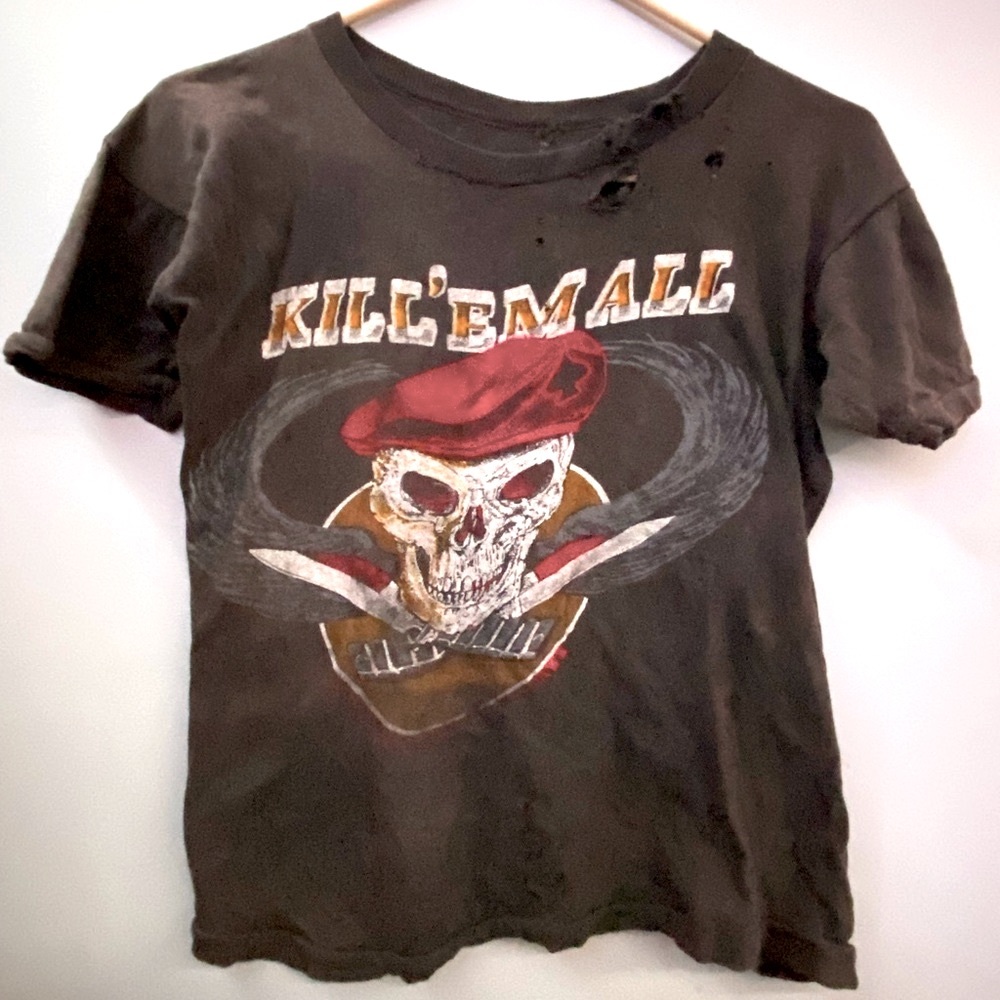 Rare 70s kill em all distressed T shirt